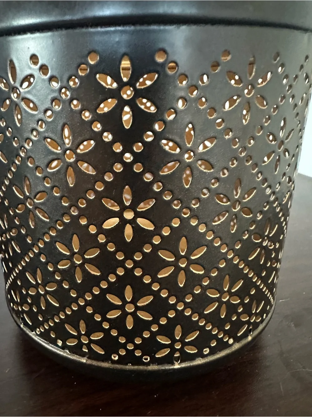 Decorative Fairy Black Metal Lantern with Filigree Pattern and Carry Handle (2)